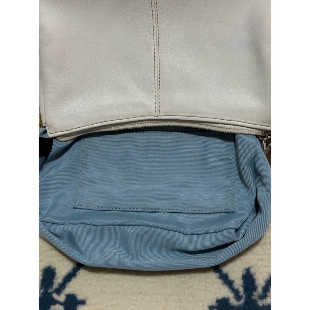Coach Vintage Y2K Pleated Baguette Mini Hobo Purse Shoulder Bag - White - Picture 6 of 9
